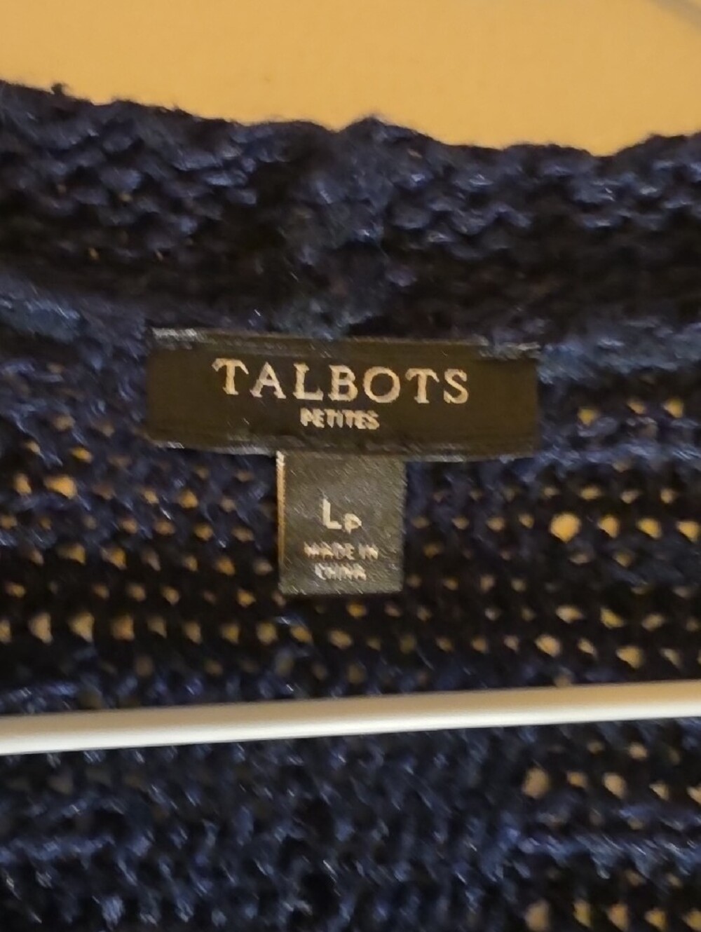 Talbots Navy Ribbed Open-Front Knit Cardigan - Picture 2 of 5